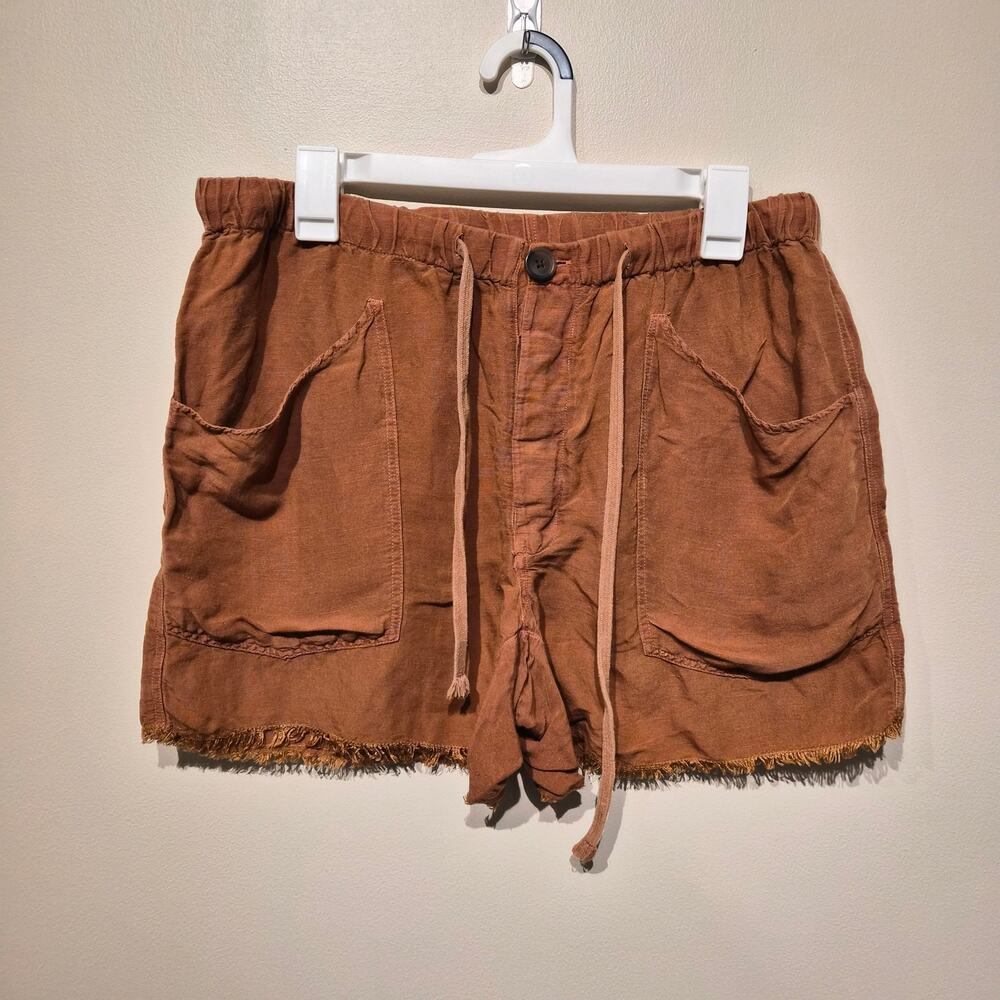 Free People Linen Blend Rust Color Medium Shorts